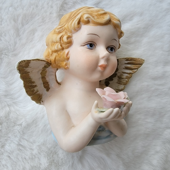 Vintage Porcelain Bisque 6" Cherub Angel Night Light Tilso-Norcrest-Lefton-Ardco - Picture 4 of 13